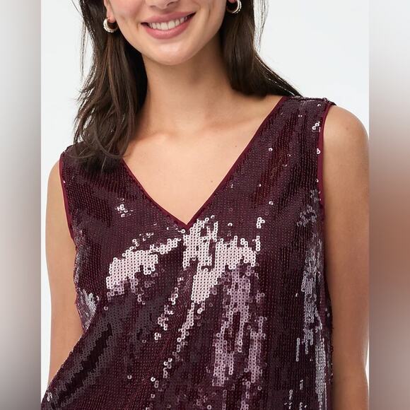 J.Crew Sequin V-neck shell - Picture 1 of 4